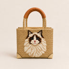 The Whisker & Wag Weave: Hand-Embroidered Krajood Handbag (Tote)