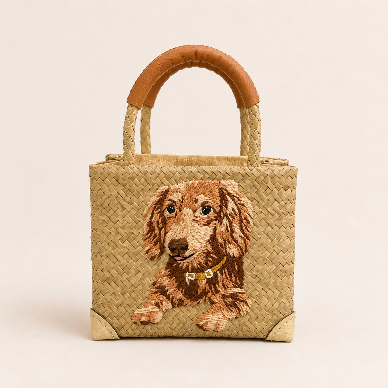 The Whisker & Wag Weave: Hand-Embroidered Krajood Handbag (Tote)