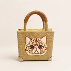 The Whisker & Wag Weave: Hand-Embroidered Krajood Handbag (Tote)