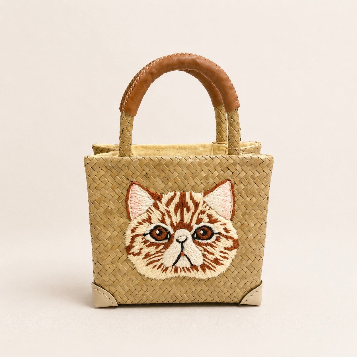 The Whisker & Wag Weave: Hand-Embroidered Krajood Handbag (Tote)