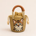 The Whisker & Wag Weave: Hand-Embroidered Krajood Handbag (Bucket)
