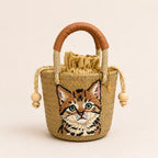 The Whisker & Wag Weave: Hand-Embroidered Krajood Handbag (Bucket)