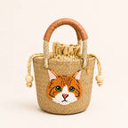 The Whisker & Wag Weave: Hand-Embroidered Krajood Handbag (Bucket)