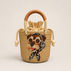 The Whisker & Wag Weave: Hand-Embroidered Krajood Handbag (Bucket)