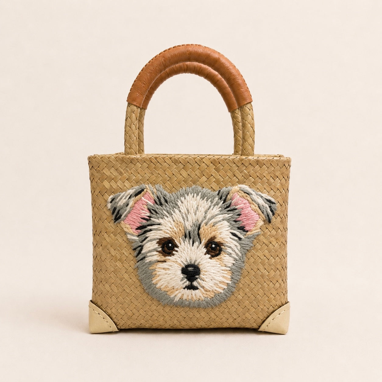 The Whisker & Wag Weave: Hand-Embroidered Krajood Handbag (Tote)