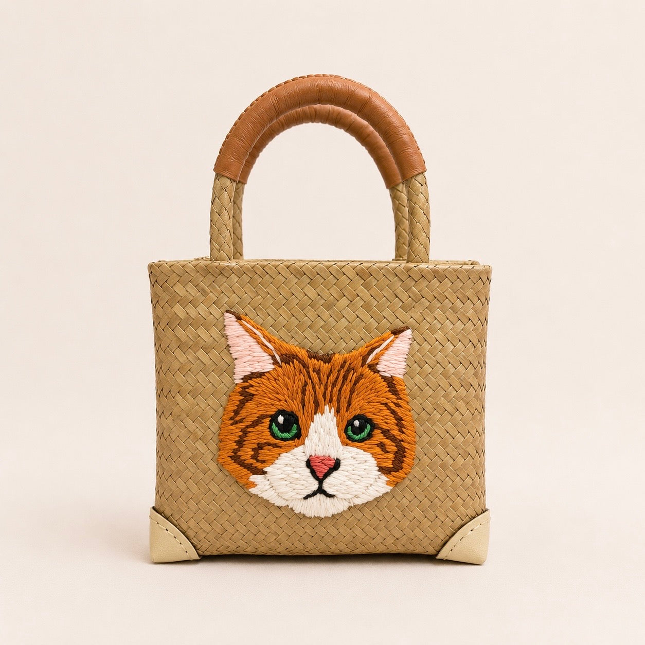 The Whisker & Wag Weave: Hand-Embroidered Krajood Handbag (Tote)