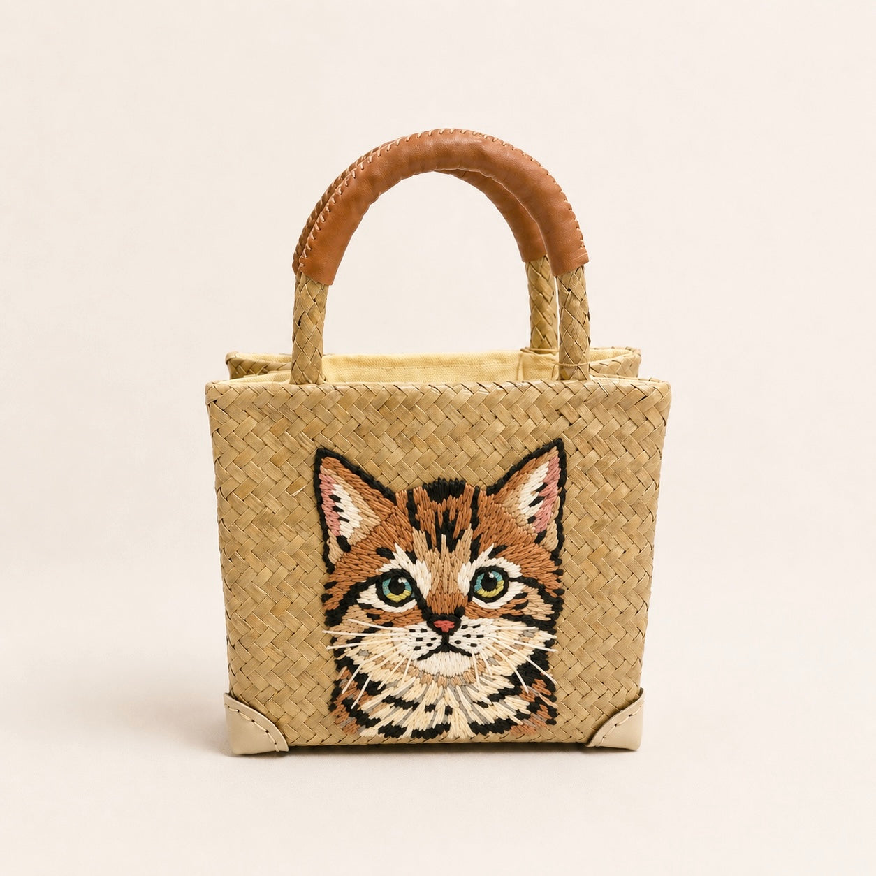 The Whisker & Wag Weave: Hand-Embroidered Krajood Handbag (Tote)