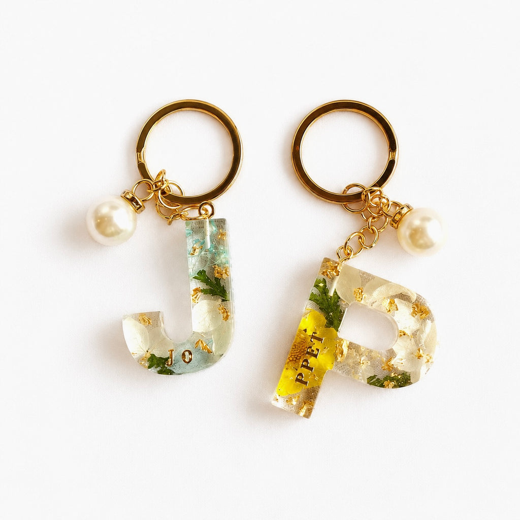 Just for You: Handmade Initial Resin Keychain