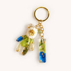 Just for You: Handmade Initial with Teddy Bear Resin Keychain