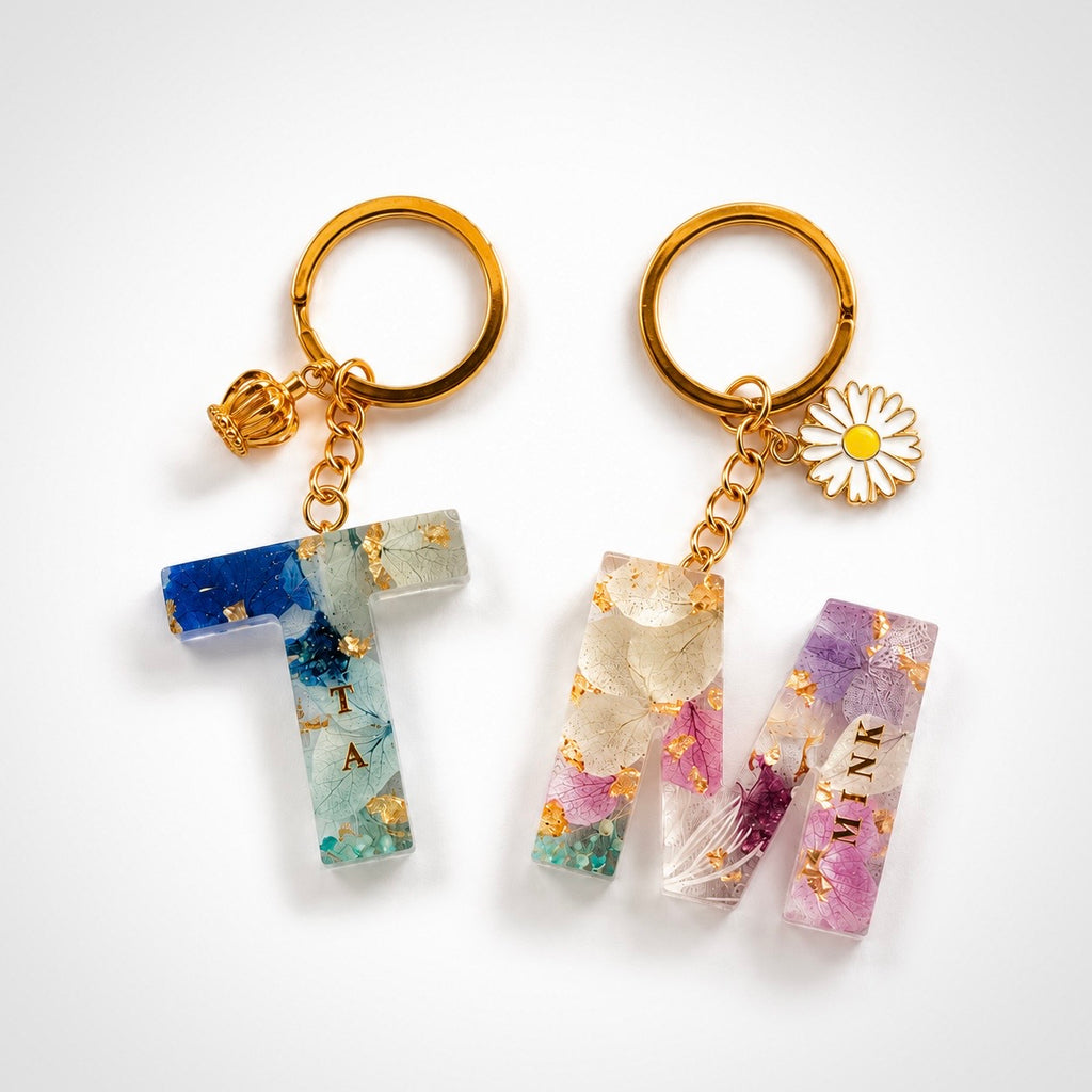 Just for You: Handmade Initial Resin Keychain