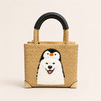 The Whisker & Wag Weave: Hand-Embroidered Krajood Handbag (Tote)