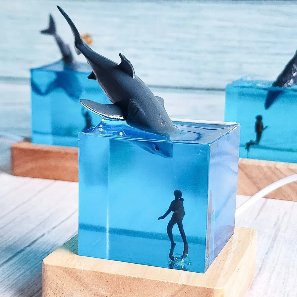 The Diver’s Sanctuary: Handmade Ocean Resin Art (Cube)