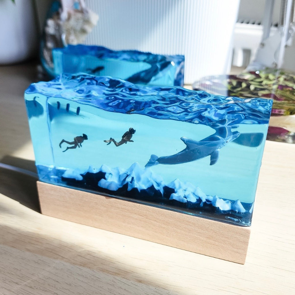 The Diver’s Sanctuary: Handmade Ocean Resin Art (Large)