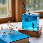The Diver’s Sanctuary: Handmade Ocean Resin Art (Cube)